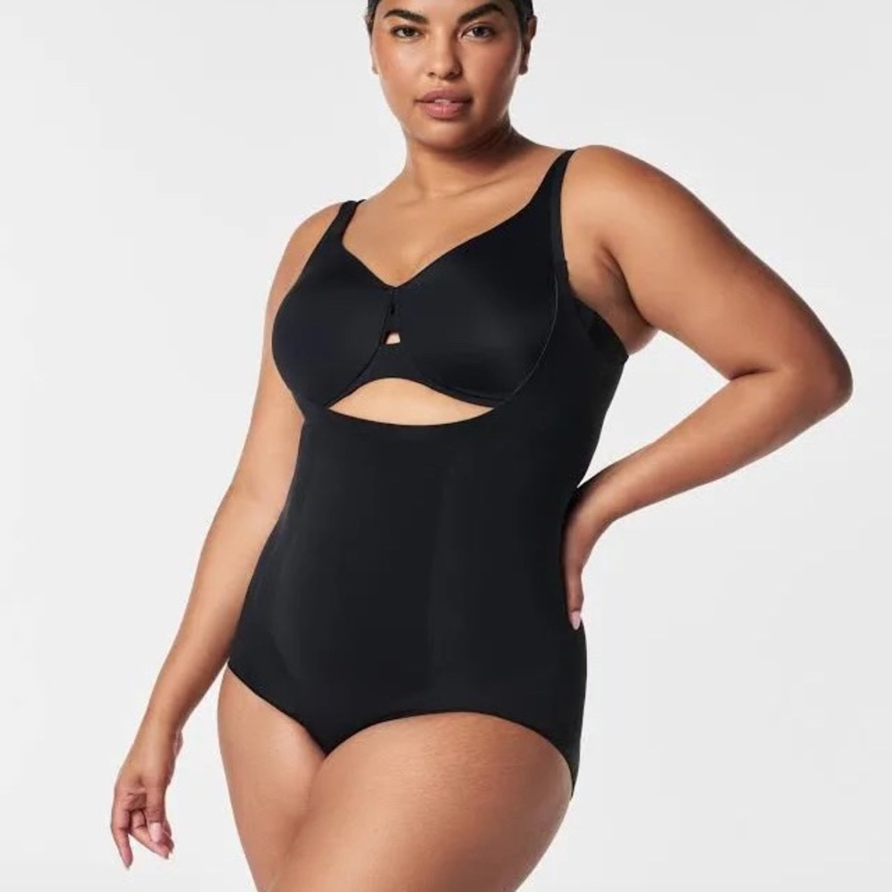 Spanx OnCore Open bust Black Body Suit Sz 3X